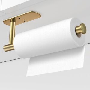 Porta Toallas de Papel de Cocina - Soporte de Acero Inoxidable (Dorado / Plata)
