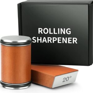 Kit de Afilador de Cuchillos Rodante Profesional – Afilador Magnético de Madera de Alta Calidad con Discos de Diamante y Cerámica – Ángulos de 15° y 20° para Cuchillos de Chef y Bolsillo