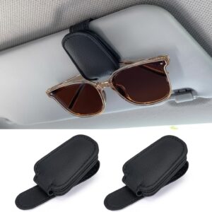 Clip Porta Lentes para Visera de Auto - Soporte de Cuero con Cierre Magnético (Pack x2)