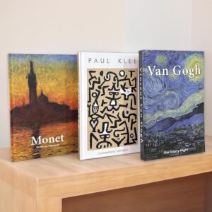 Set de 3 Libros Decorativos de Arte - Monet, Van Gogh & Klee (Hojas en Blanco)