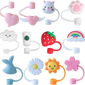 Set de 8 Fundas de Silicona para Popotes Stanley (30 y 40 oz) - Tapas Protectoras de Popote Estilo Mixto (10mm)