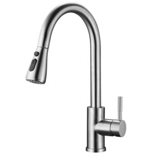 Grifo de Cocina Extraíble de Acero Inoxidable 304 - Monomando Moderno con Rociador Dual