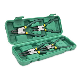 Juego de Pinzas para Anillos de Retención (Circlip) - Set Multifuncional de 4 Piezas con Estuche