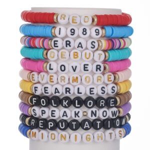 Pack x 11 Brazaletes de Amistad para Niñas - Pulseras Elásticas con Letras y Cuentas
