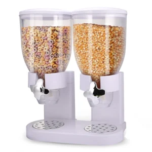 Dispensador Doble de Cereales y Alimentos Secos - Capacidad 2L por Tanque