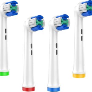 Pack de 4 Cabezales de Repuesto 3D White para Oral-B Braun | Compatibles con Pro, Kids, Care y Series 1000 a 8000