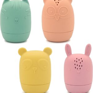 Set de 4 Juguetes de Baño de Silicona – Diversión Segura y Sin Moho para Bebés