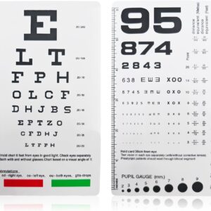 Set de Tablas de Agudeza Visual Snellen y Rosenbaum | Kit de Examen de la Vista Profesional | Cartas de Optotipos para Visión Lejana y Cercana