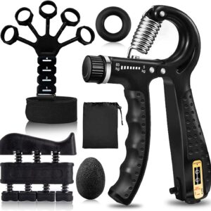 Kit de Entrenamiento para Fortalecer Agarre de Mano (5 Piezas) | Ejercitador de Dedos y Alivio de Estrés