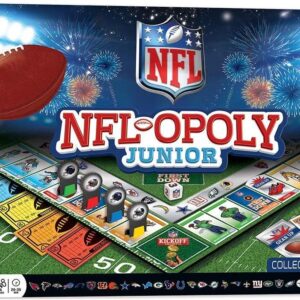 Juego de Mesa NFL-Opoly Junior | Monopolio de Fútbol Americano para Niños | Edición Oficial Licenciada NFL con los 32 Equipos | Juego Educativo y Familiar para Niños de 6+ Años