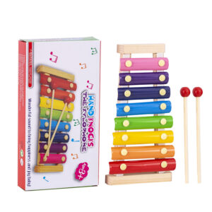 Xilófono Musical de Madera de 8 Tonos para Bebés | Instrumento de Percusión Educativo y Sensorial | Juguete de Madera Montessori para Estimulación Temprana | Primer Piano de Percusión Infantil