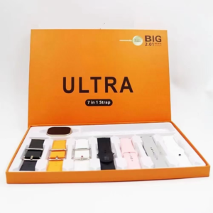 Smartwatch Ultra 49mm Series con Pantalla Táctil Completa | Set de Regalo con 7 Correas Intercambiables | Llamadas Bluetooth, Carga Inalámbrica e Impermeabilidad IP67