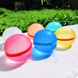 Pack de 6 Globos de Agua Reutilizables Happy Water Bomb | Bombas de Agua de Silicona de Llenado Rápido | Juguete de Verano para Piscina y Playa | Autosellantes y Suaves para Niños 3-12 Años