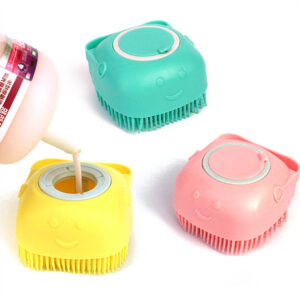 Cepillo Masajeador para Baño de Perros Grandes | Dispensador de Shampoo de Silicona Suave | Cepillo de Lavado Profundo para Mascotas de Pelo Largo y Corto | Tamaño XL