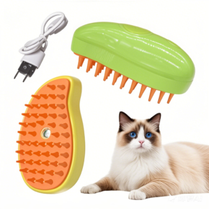 Cepillo de Vapor Eléctrico para Mascotas 3 en 1 | Peine Masajeador Recargable para Perros y Gatos | Humidificador Ultrasónico para Eliminar Pelusa y Nudos | Portátil y Ergonómico